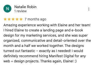client's google review