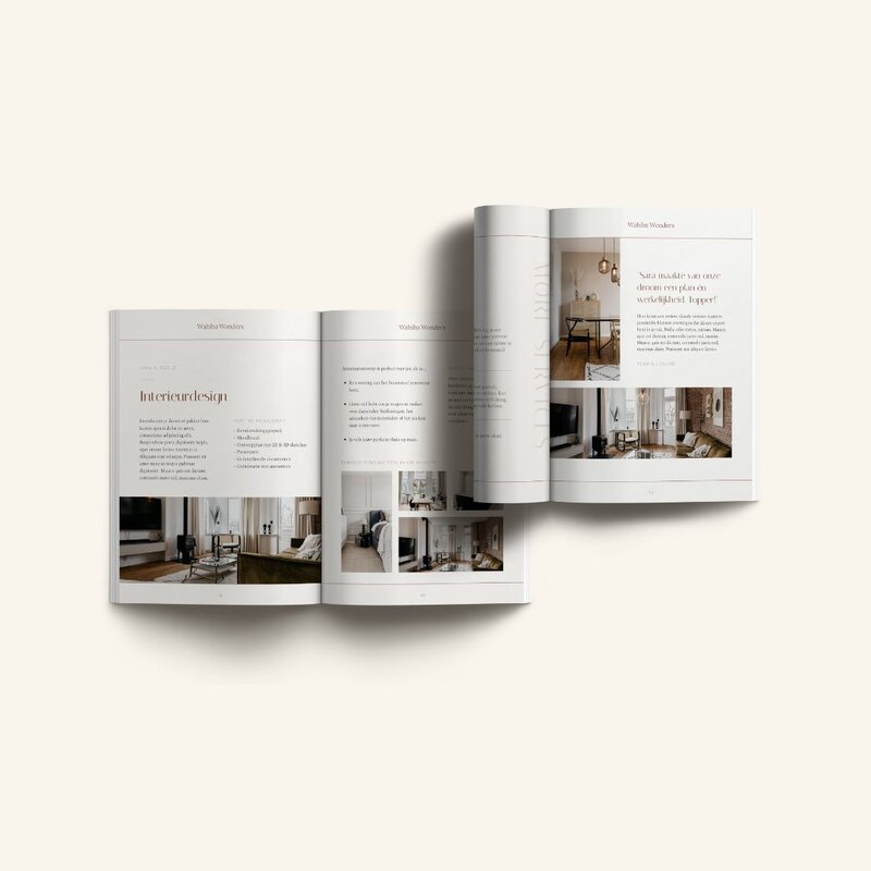 Canva brochure template voor interieurontwerpers