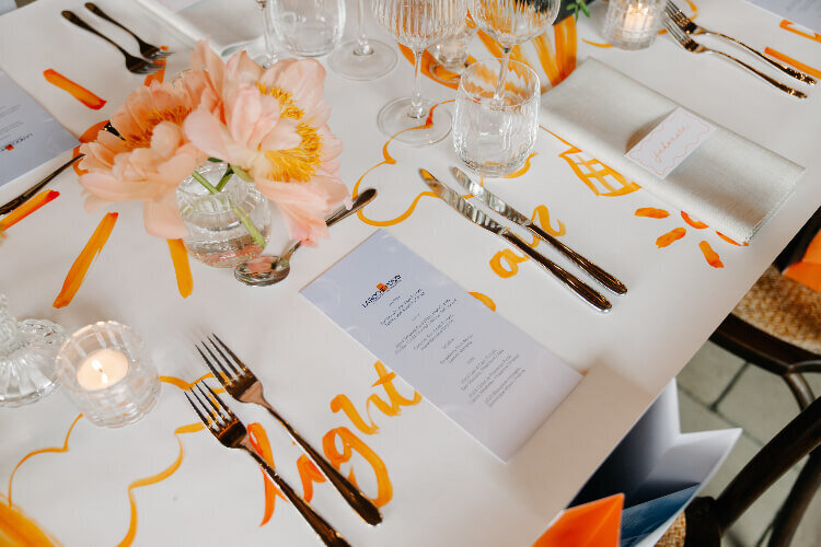 branded calligraphy invites
