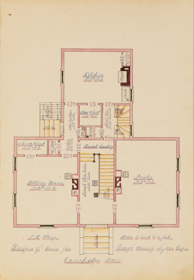 Architectural drawing of a second level of a home