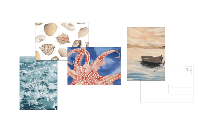 Everyday Watercolor Postcards_cards_3D