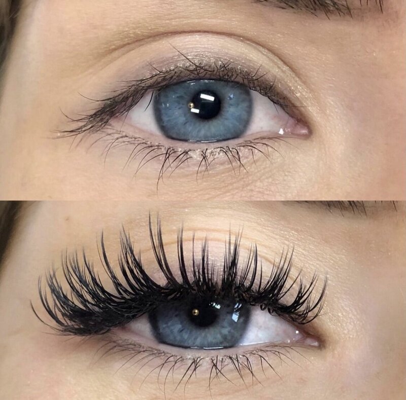 Lash Extension Before and After