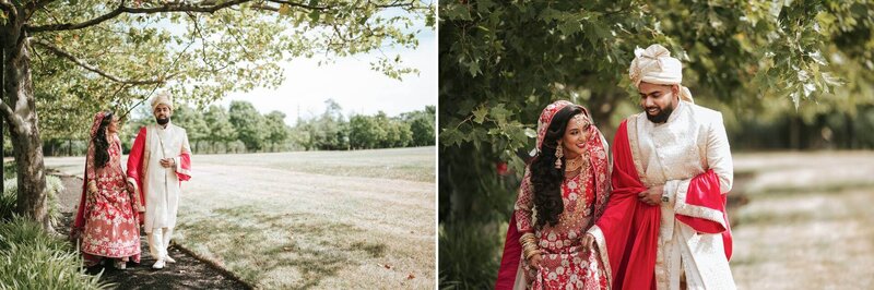 South Asian couple go for a leisure walk after two days of festivities in New JErsey.