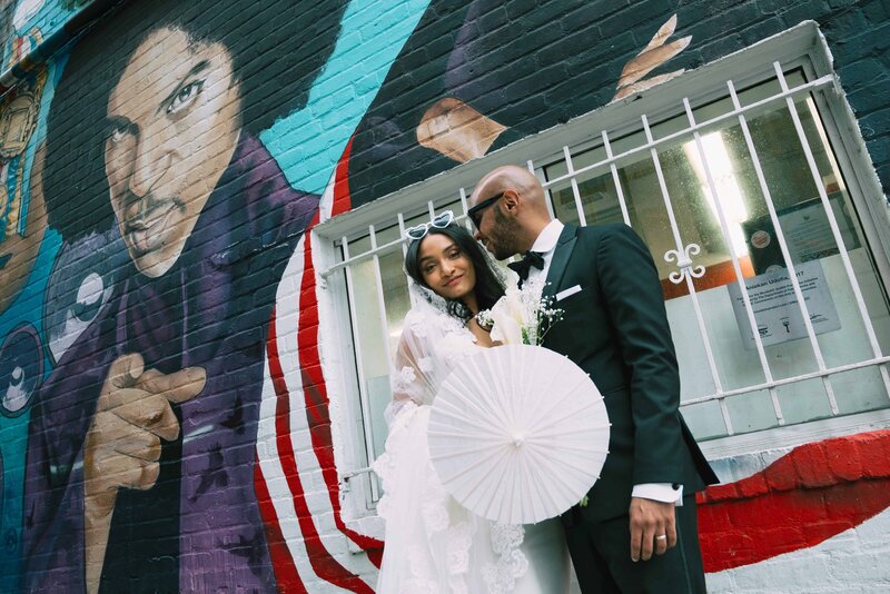 Sahee and Ahmed Elopement Photo at a Burger Resturant in DC -25
