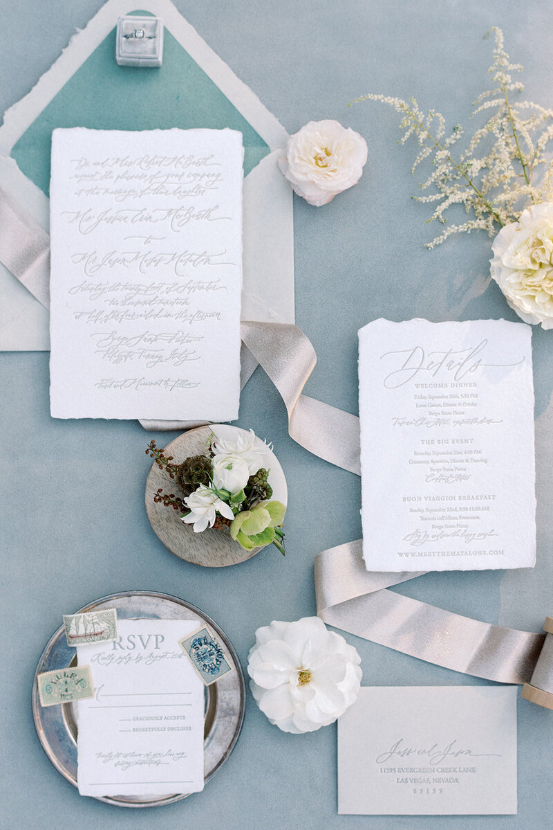 deckled edge invitation suite