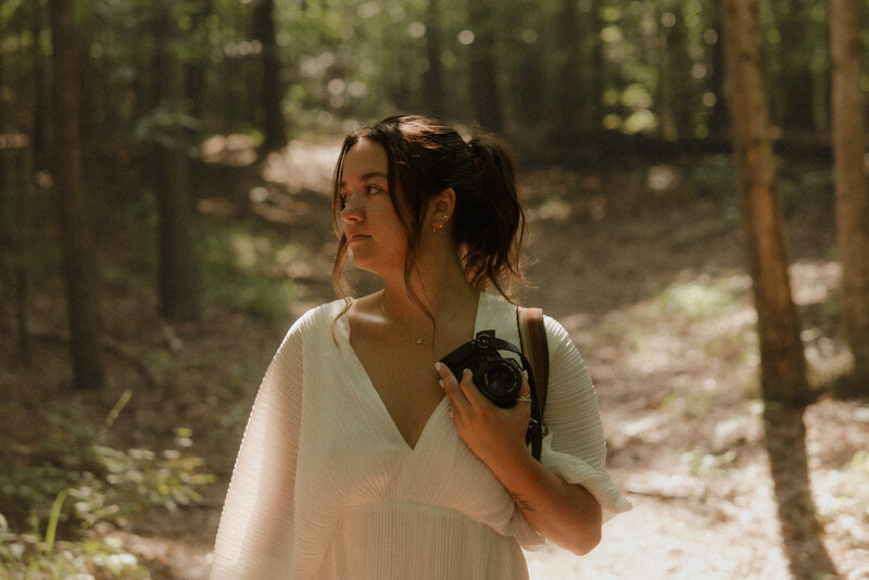 Alabama intimate wedding photographer Skylar Lien Photo with 35mm film camera in Birmingham Alabama