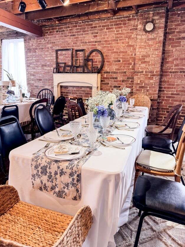 floral-runner-blue-baby-shower-plattsburgh-venue