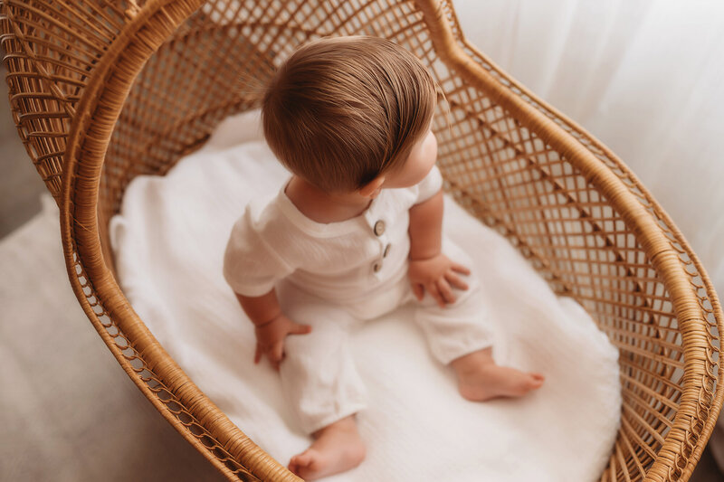 Newborn Baby posed for Newborn Photos in Asheville, NC.