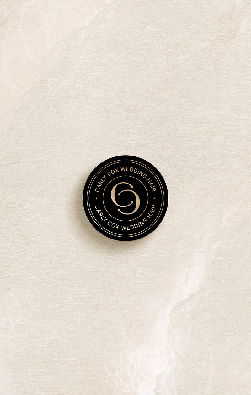 Editorial-style branding mockup for a luxury hair stylist, featuring bold typography and tone.