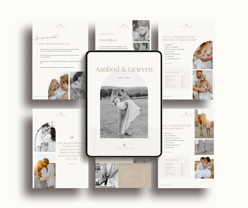 Neutrale brochure template Ivory Vines