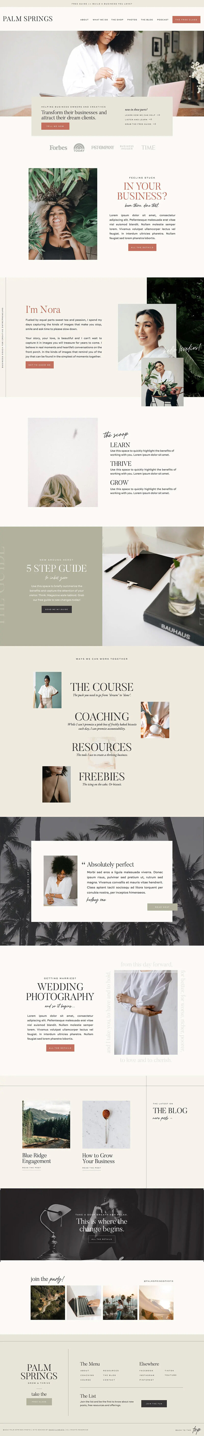 Palm Springs Free Showit Website Template