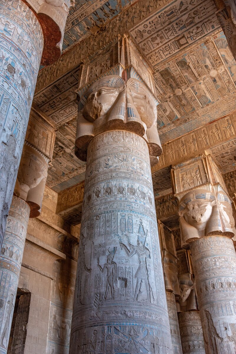 Pillars in Karnak Temple