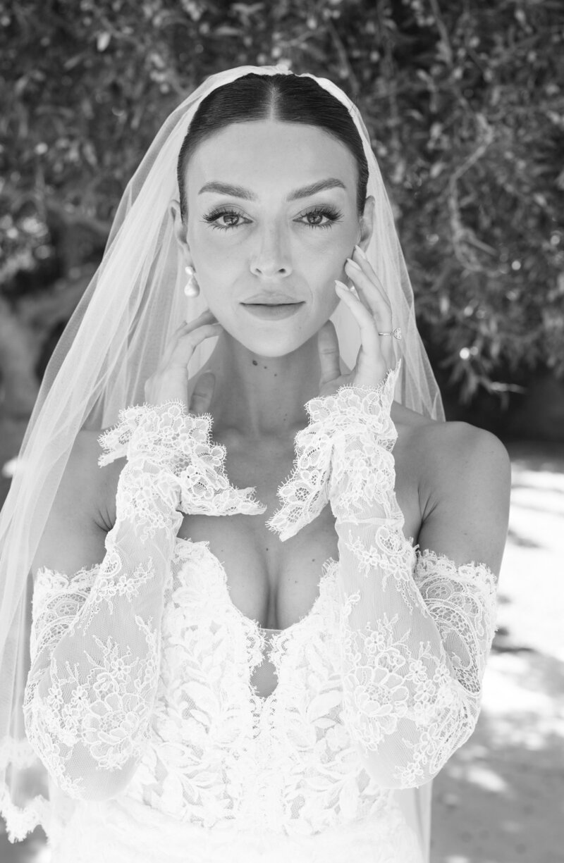 Bride black and white image headshot