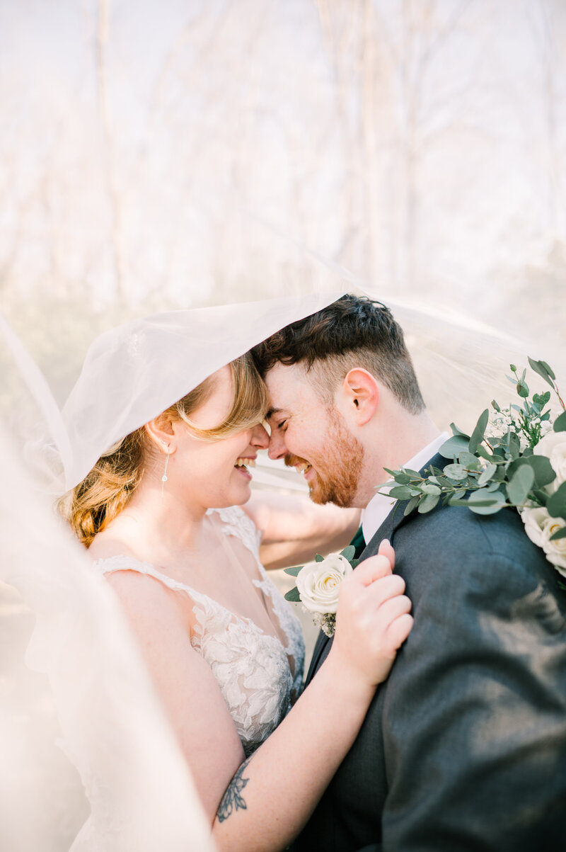 Newlyweds in the tress Pennsylvania