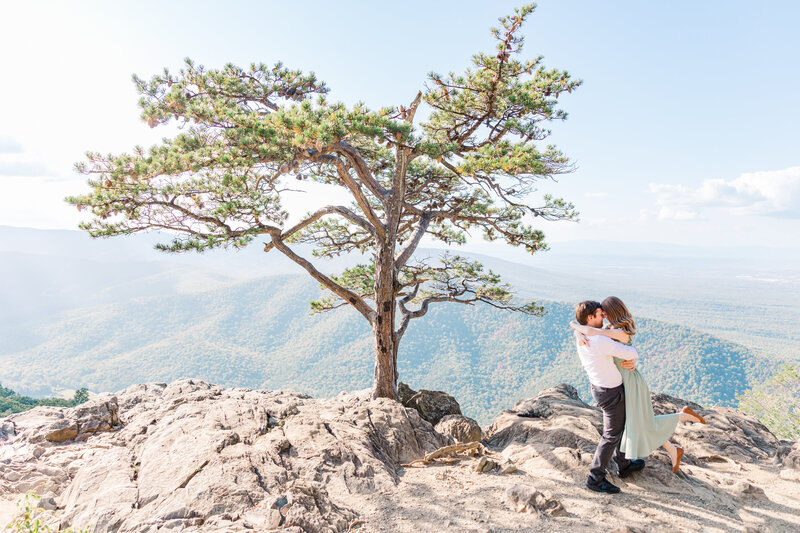 Candid proposal in Charlottesville, VA, Ravents Roost Mountainside 