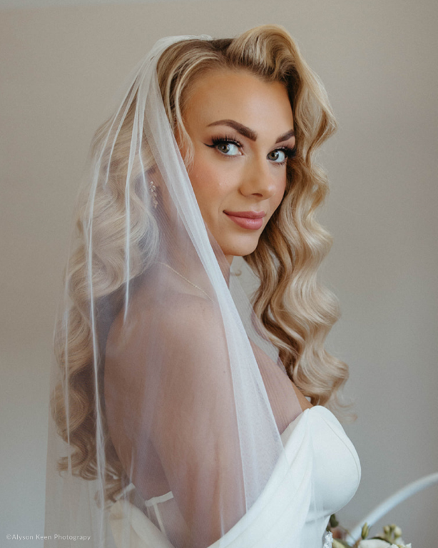 Windy City Glam Portfolio - Bride with Hollywood Waves Hairstyle