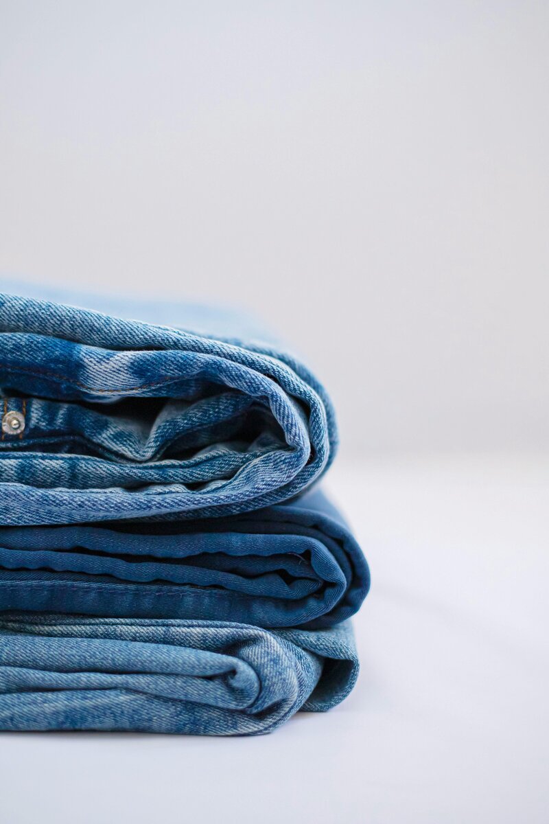 stack of folded Jeans