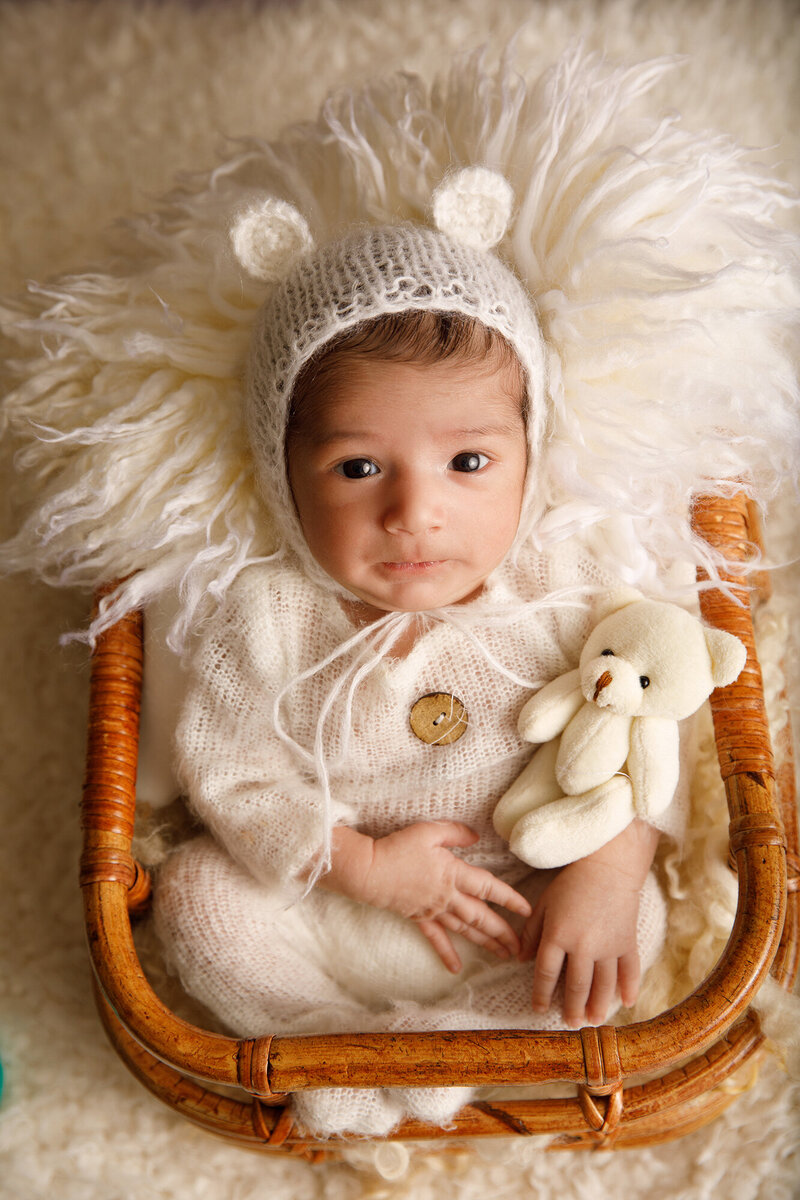 Newborn Boy in crate prop