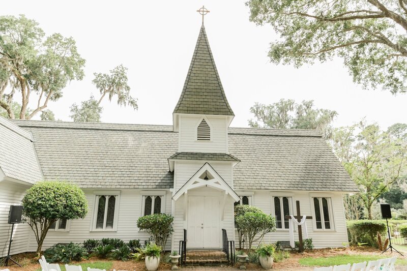 a small white church