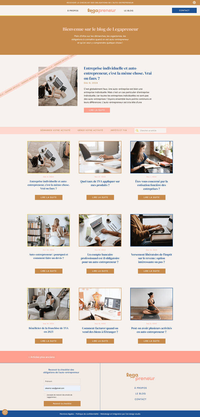 Aperçu du blog Legapreneur