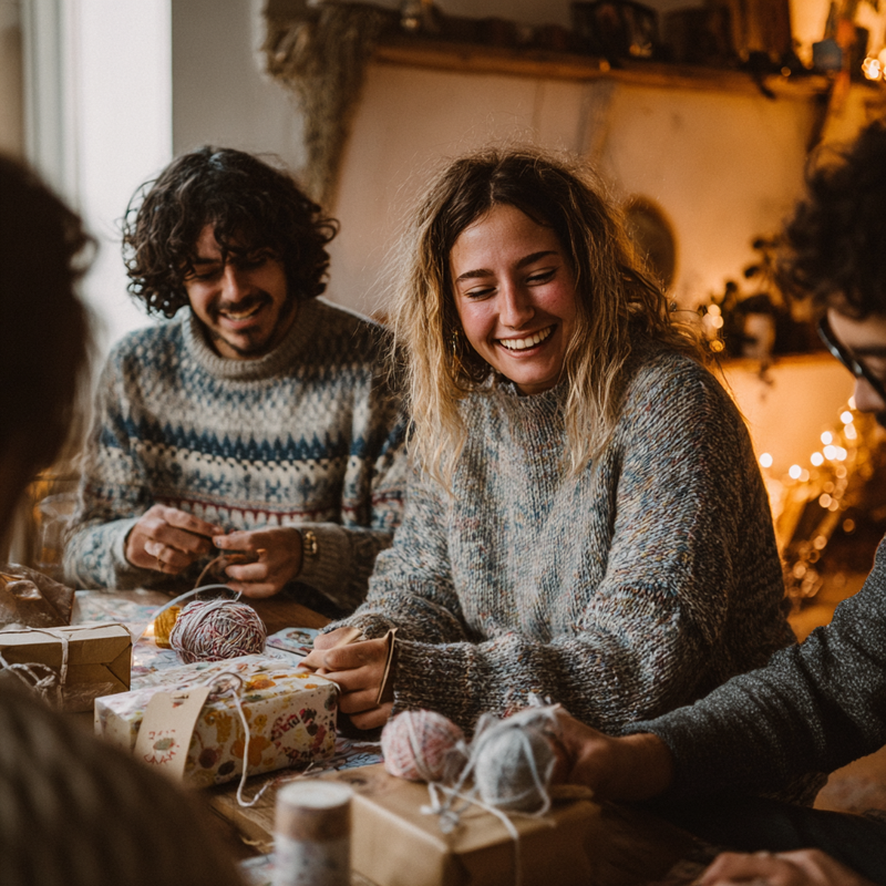 u2593476843_Friends_wrapping_advent_gifts_together_in_cozy_sw_ee82a3fb-e145-4909-8878-b262f5c95a2b_2