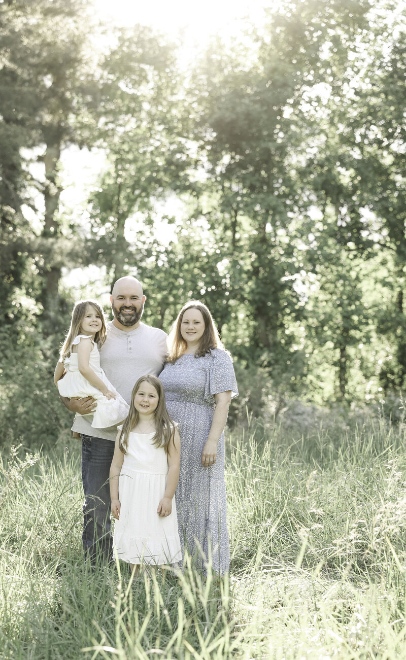 posed family of four Family Photographer Hendersonville NC