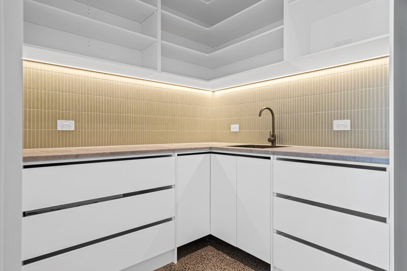 Spacious pantry design in custom new home build by WBK Building