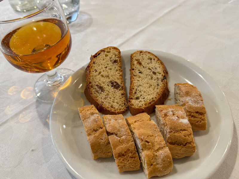 Dessert at Trattoria da Giulio in Lucca, Italy