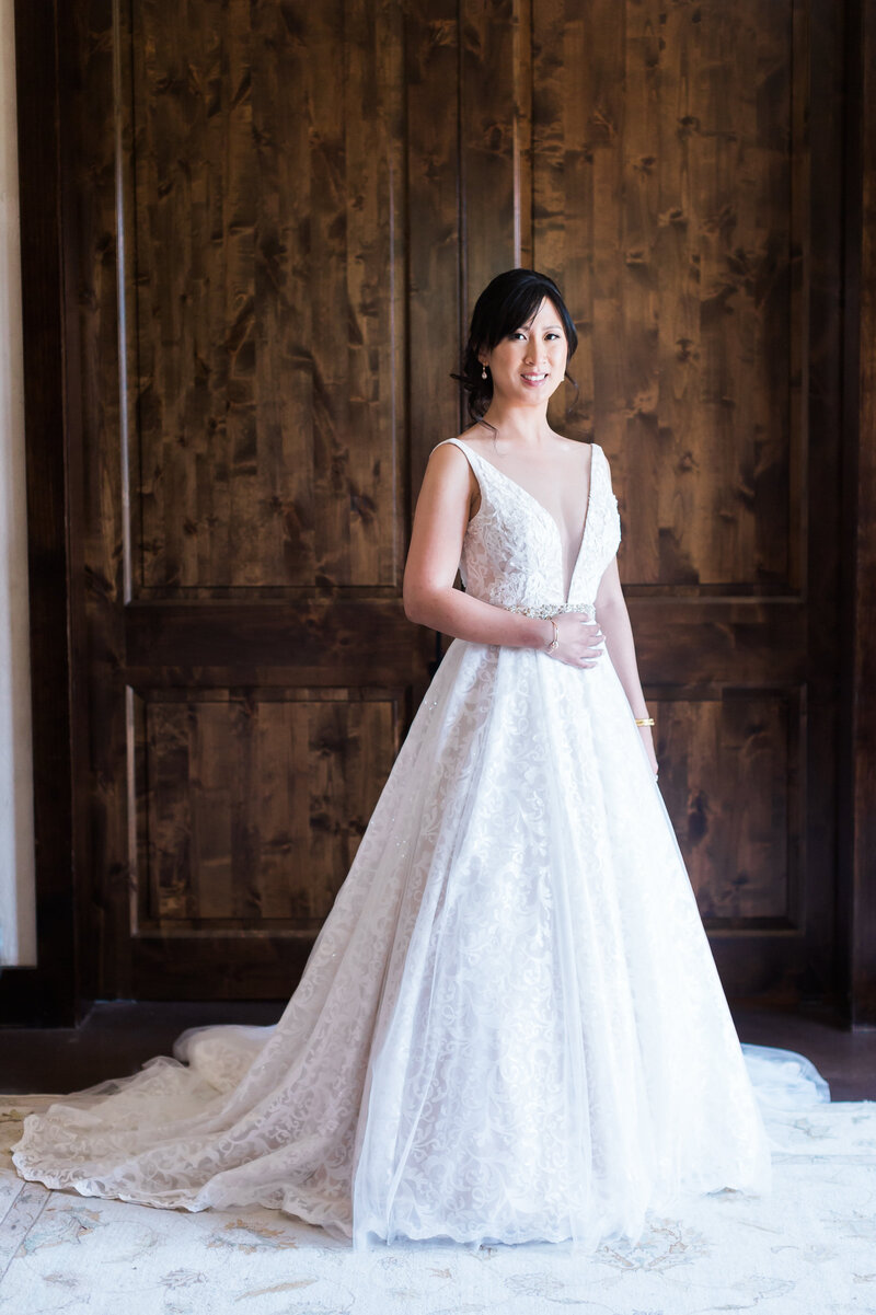wedding dress suite brown doors asian bride