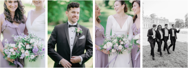 Morgane Ball photographer Wedding Chateau de Champlatreux Paris France  bride groom photo session and bridal party bridesmaids and groomsmen