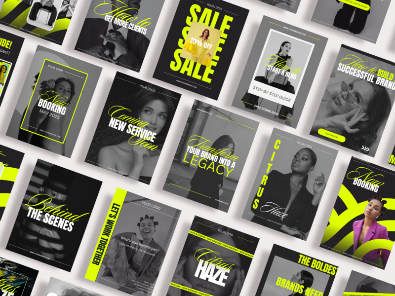 Bold, editorial social media marketing templates for creatives