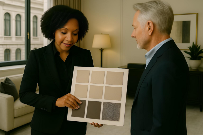 Consulting with client