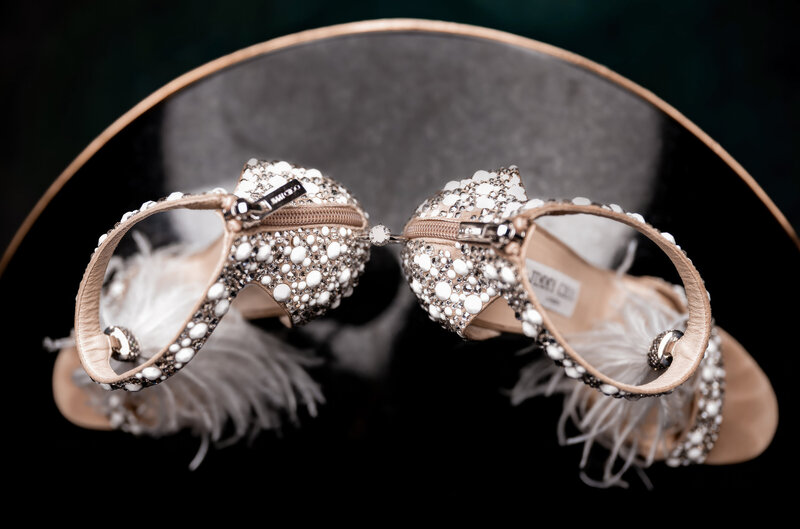 Jimmy Choo wedding shoes at disney wedding