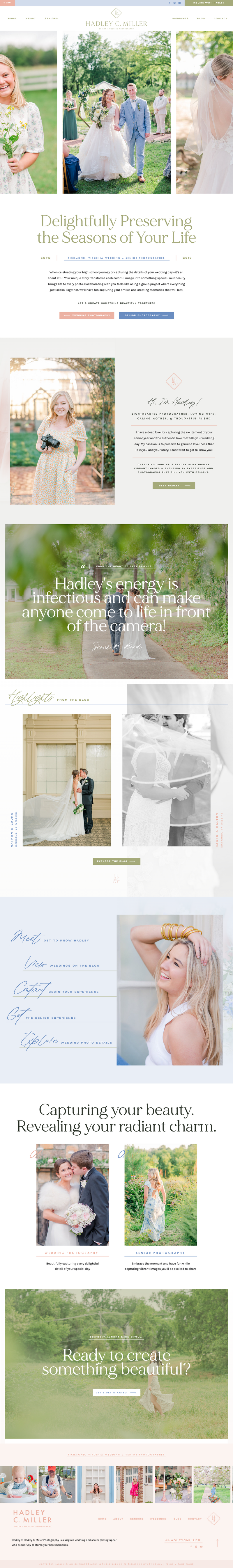 a mockup showing a neutral and elegant wedding planner website