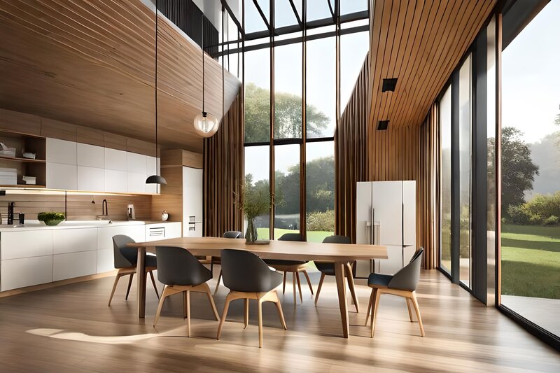 kitchen-with-wooden-wall-that-has-large-window-that-says-kitchen