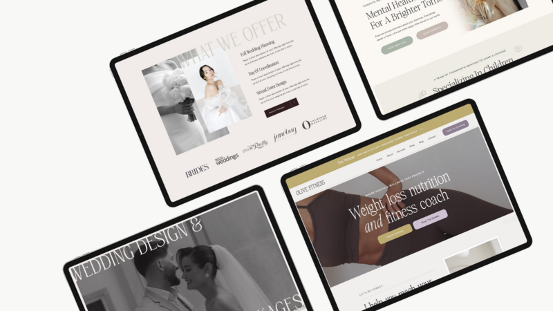 Grid of Showit Template Designs