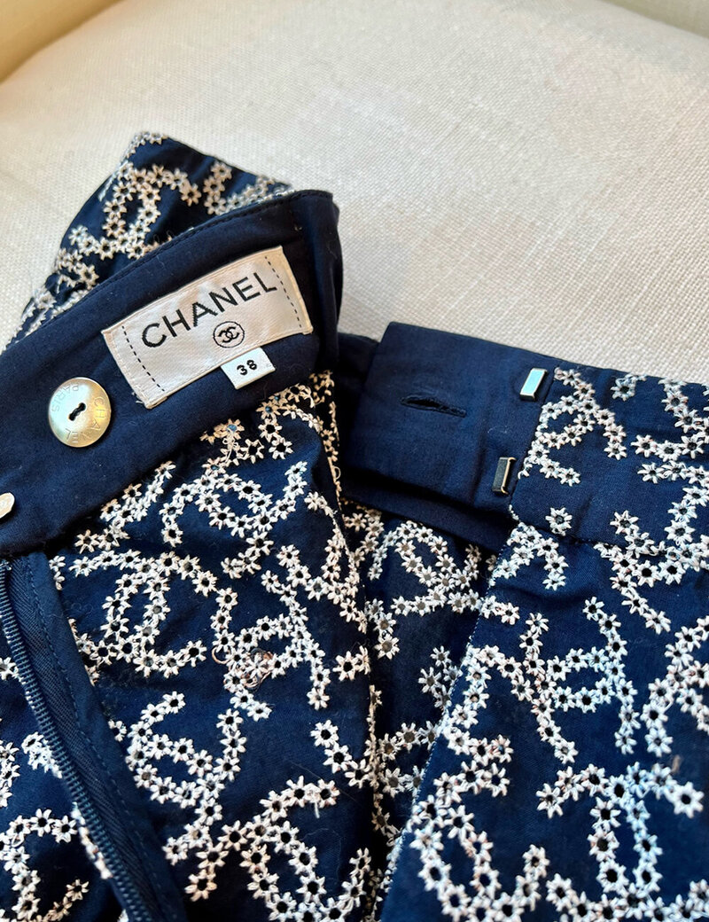 Chanel Skirt Embroidered Cotton Skirt (2)
