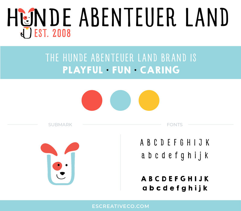 playful & fun logo design orange & blue branding for dog daycare based in Zurich, Switzerland