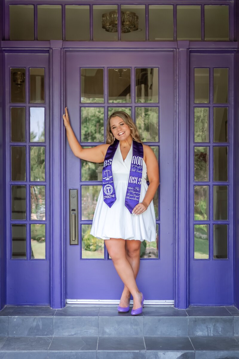 Austin-San Antonio Graduate Photographer-Tarelton-College-Purple-Door
