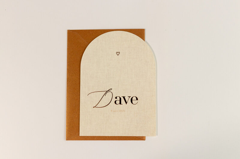 Halfrond-geboortekaartje-linnenlook-met-koperfolie-Dave-2