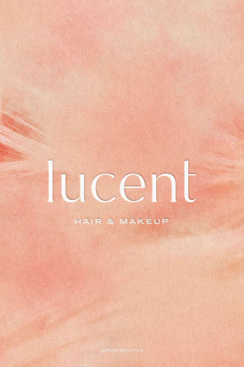 Lucent logotype displayed on a hand-painted textured background, highlighting the earthy, artistic brand style.