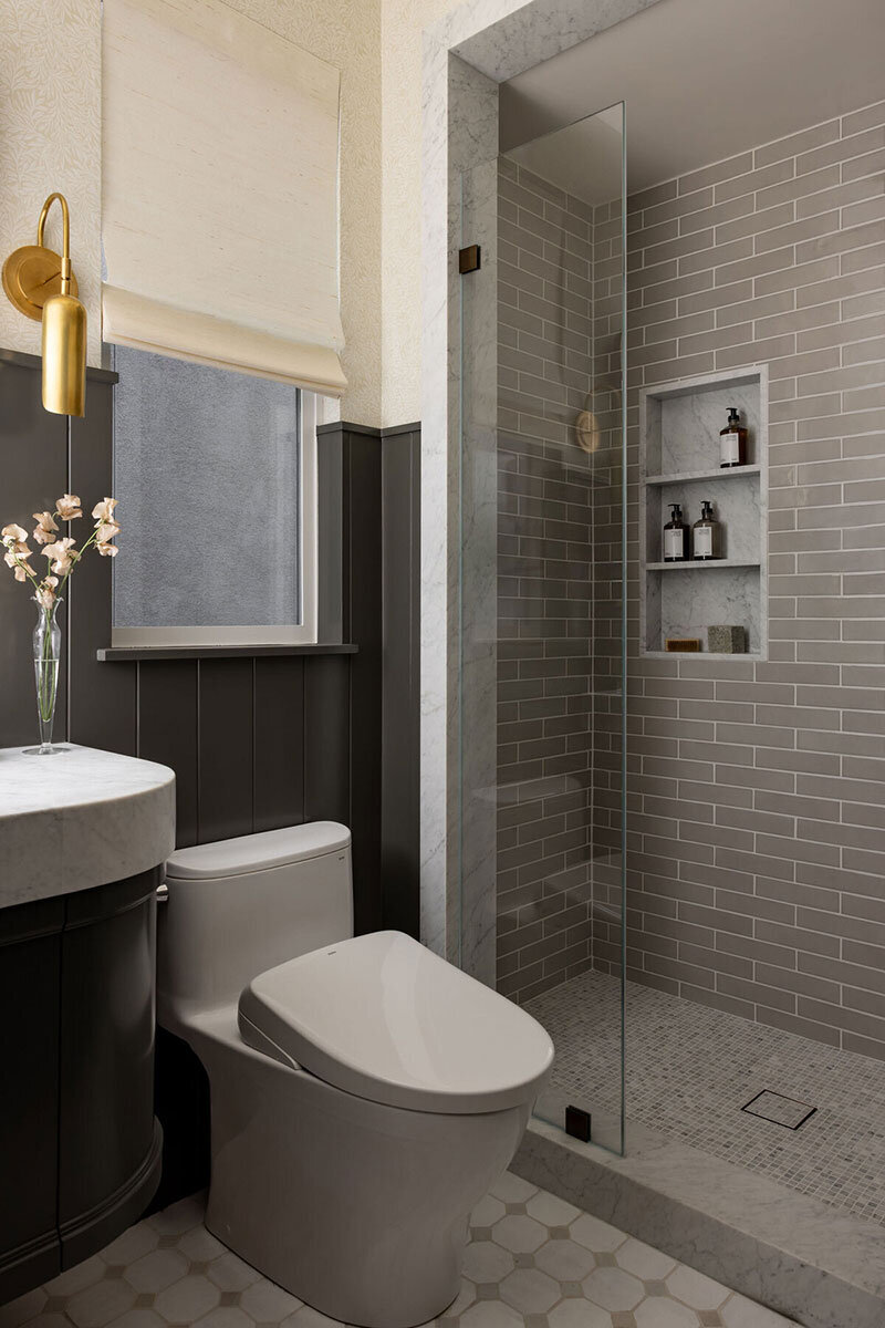 Bathroom with Contemporary Coastal details and a calm, neutral palette

