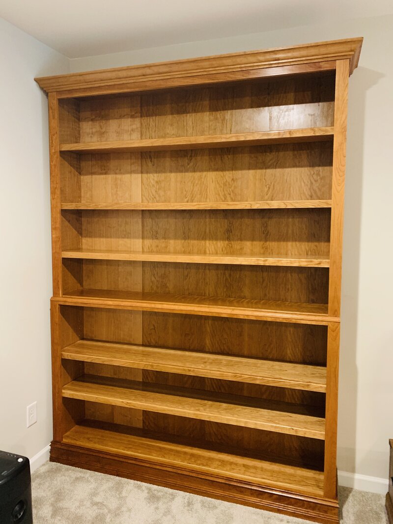 Custom Wood Bookcase Built In