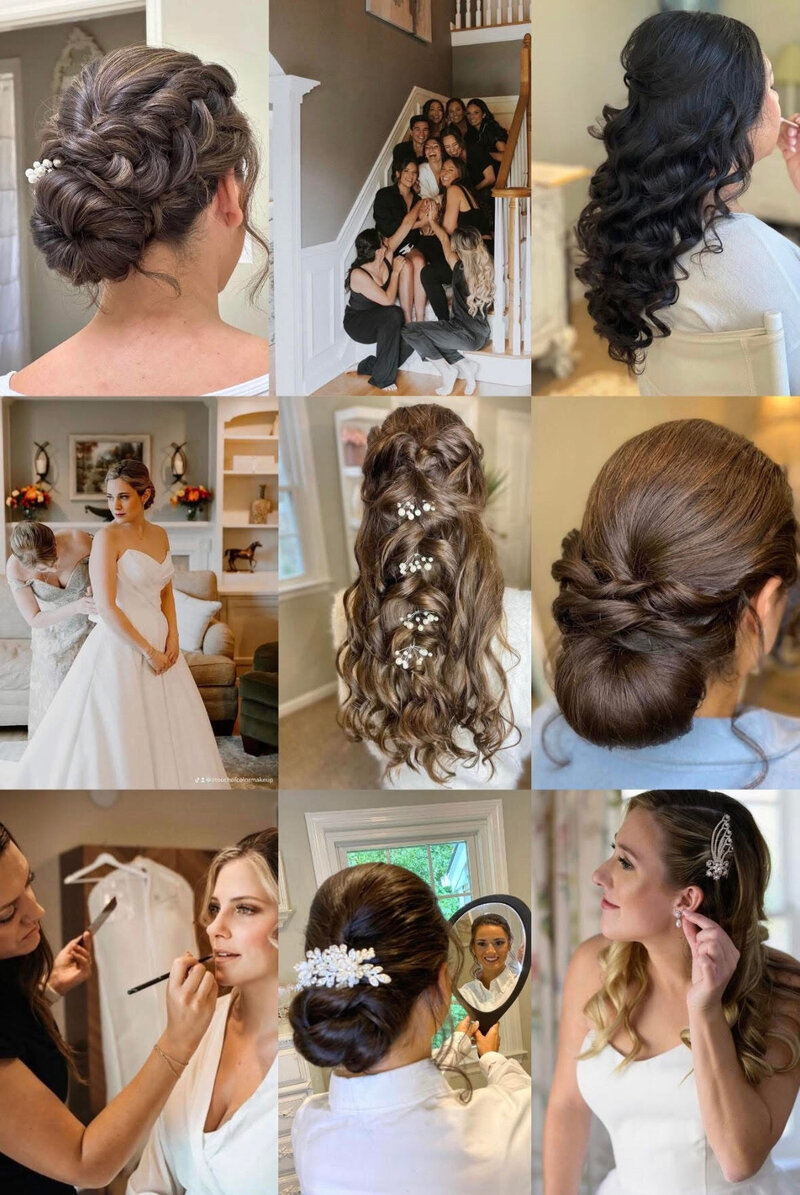 Monroe CT Bridal Studio Collage of Bride Hair Styles 
