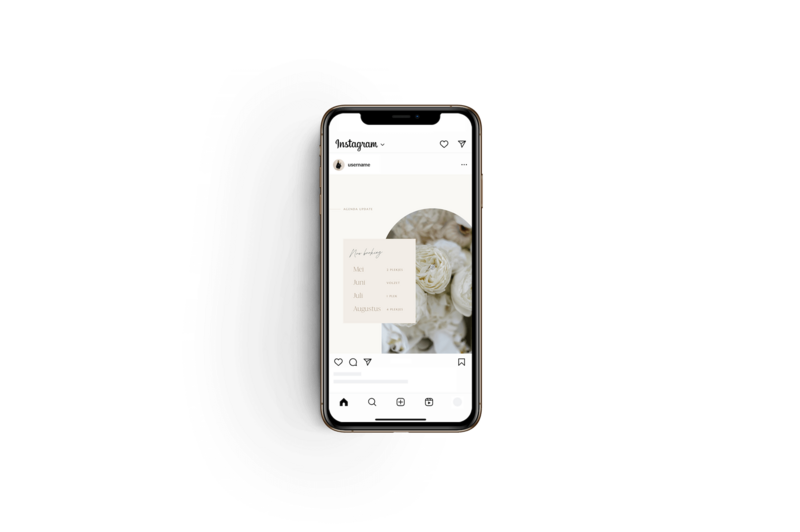 Neutrale Instagram post templates voor fotograaf
