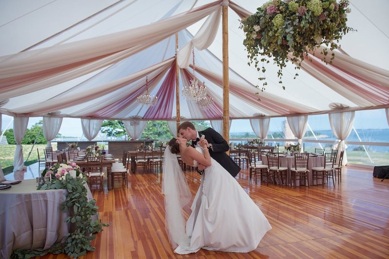Tented wedding on the Branford House Lawn in Groton, CT