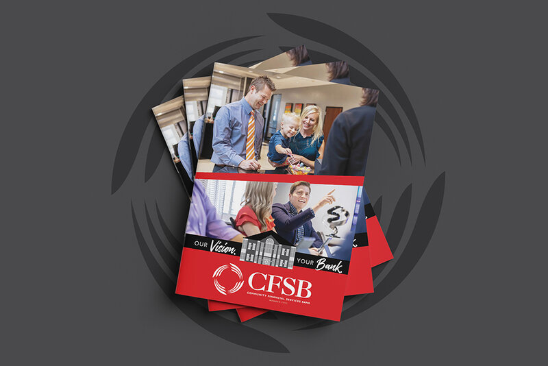 Booklet cover for CFSB Bank designed by Amanda Newman Design in Paducah, Kentucky. 