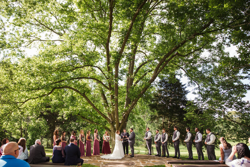 outdoor wedding ceremony in Knoxville Tennessee