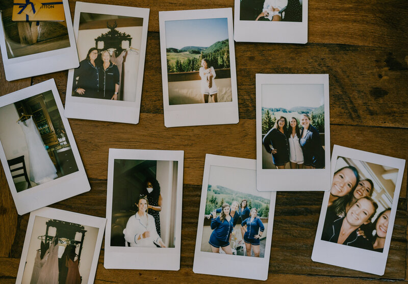 Polaroid pictures from  summer wedding in Vail Colorado