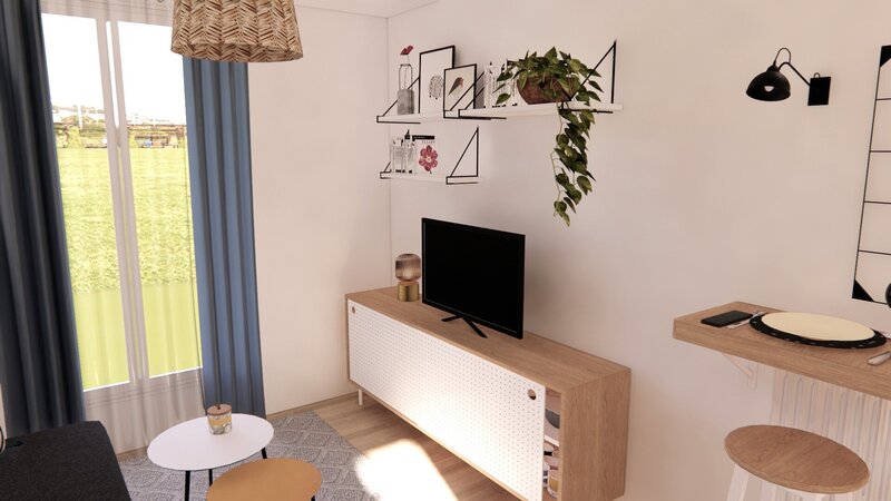 Découvrez comment Sandrine Meurice a transformé un appartement locatif de 25 m² en un espace fonctionnel, chaleureux et parfaitement optimisé grâce à un home staging à petit budget